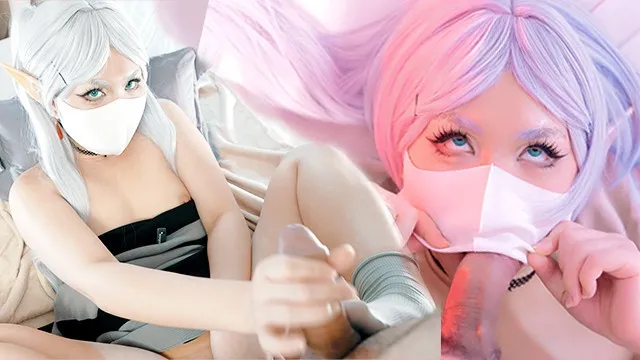 Cosplay芙莉莲尝试足交和手淫并用还被手指抽插达到高潮 - MasukuChan