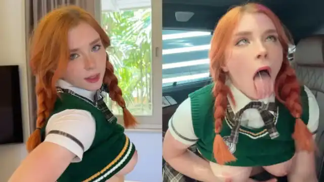 英国女学生在车里吸了一个陌生人，邀请他回家做爱并用手机拍摄 - Sweetie Fox