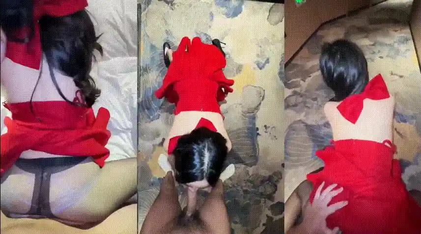 打破传统圣诞服侍今年采用“无内衬半乳小吊带”趴地上对着别人门口开操姐姐被刺激的内裤全喷湿了 - 会喷水的亲姐姐